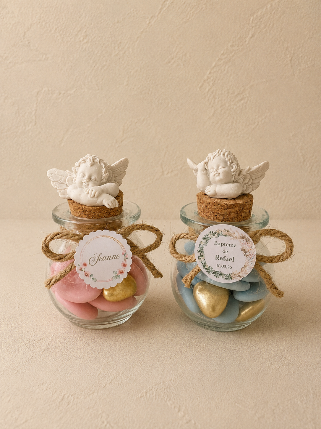 Dragées Baptême Ange Duo