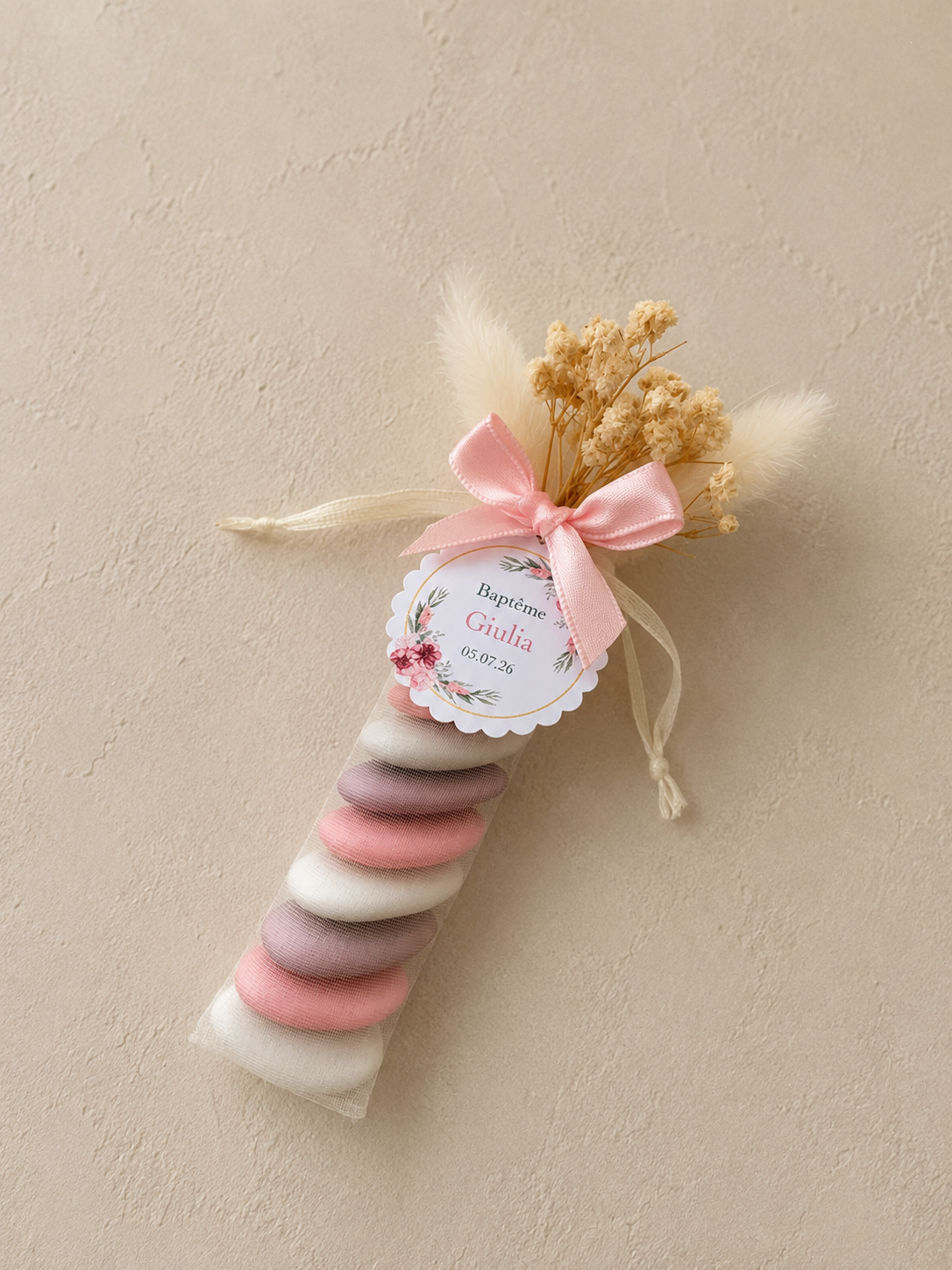 Dragées Baptême Rose Tendre