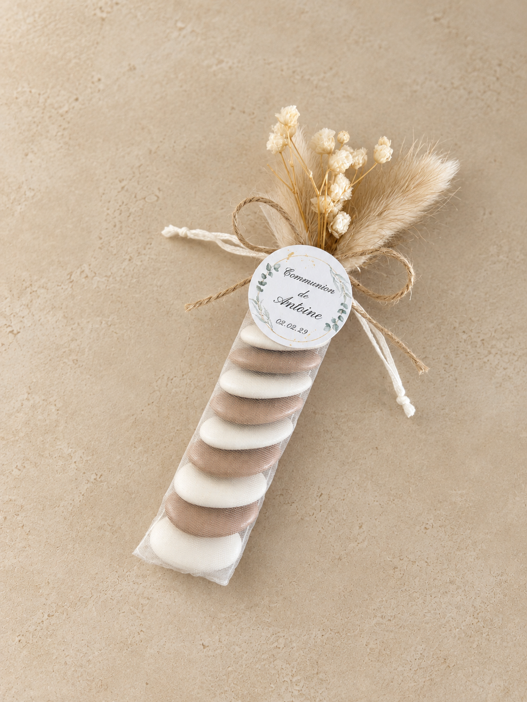 Sand Sachet First Communion Dragées, hand-assembled creation